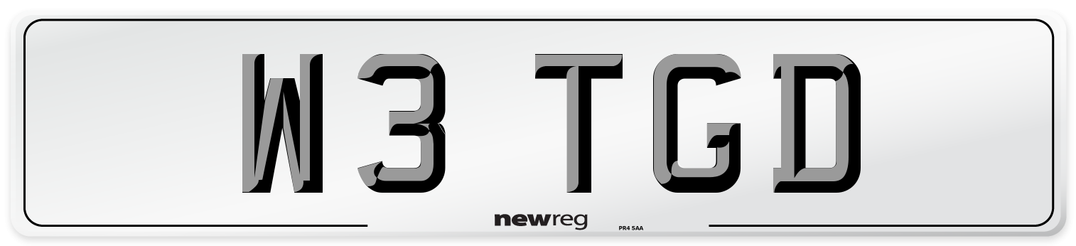 W3 TGD Number Plate from New Reg